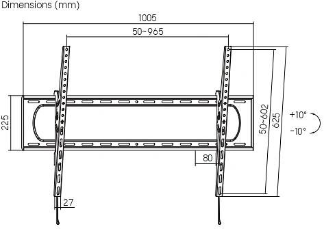 Кронштейн для телевизора Ultramounts UM851T черный 60"-120" макс.120кг настенный наклон фото 7