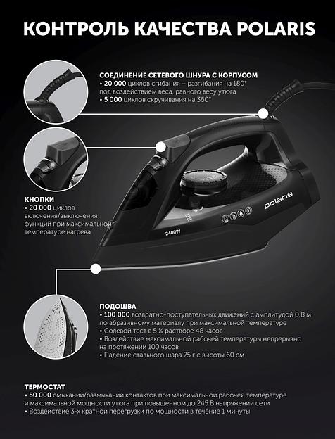 Утюг Polaris PIR 2478K 2400Вт черный фото 6