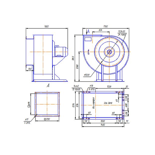 Вентилятор радиальный ВР 85-77 исполнение 1, 9 фото 2