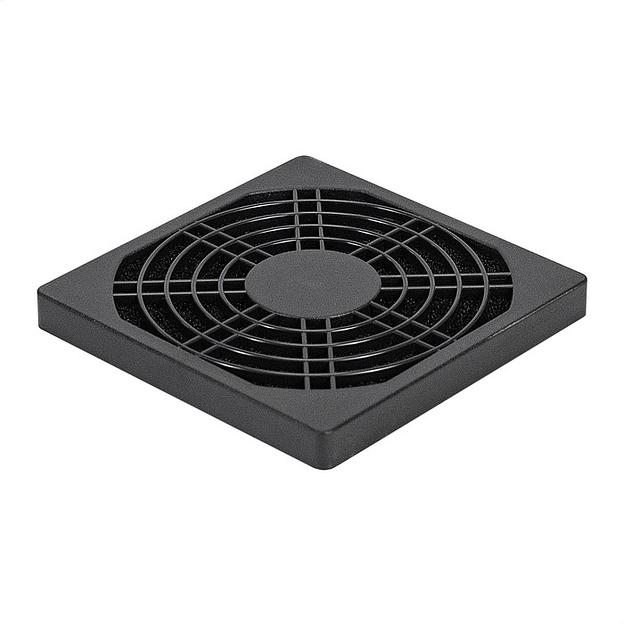 Exegate EX295255RUS Решетка для вентилятора с фильтром 90х90 ExeGate EG-090PSFB (90x90 мм, пластиковая, квадратная, с пылевым фильтром, черная) фото 1