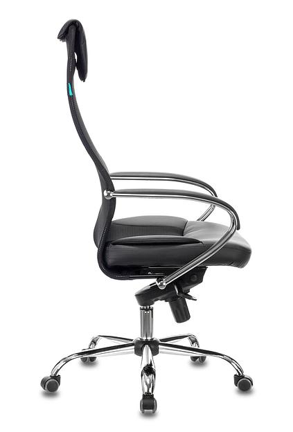 Кресло руководителя Бюрократ CH-609SL черный TW-01 TW-11 искусст.кожа/ткань с подголов. крестовина металл хром фото 3