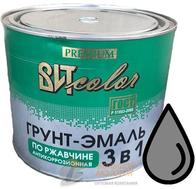 Грунт-эмаль по ржавчине 3в1 серая 1,8 кг /6 фото 1