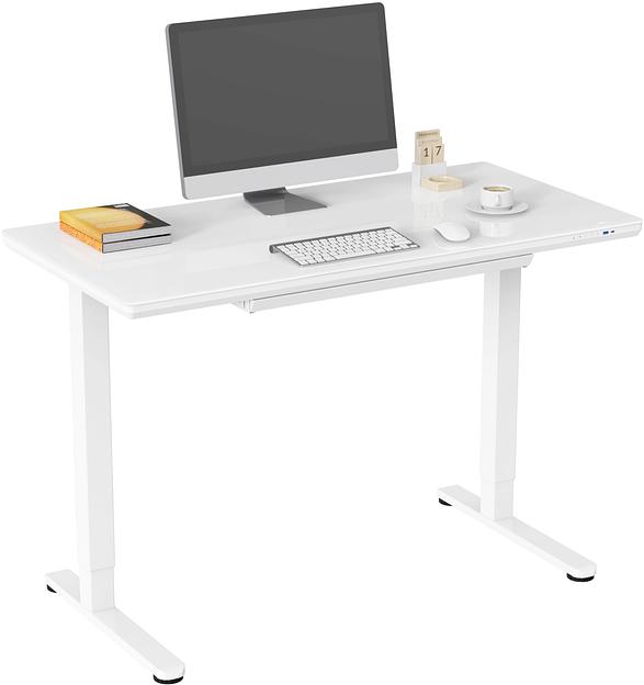 Стол для компьютера Cactus с электроподъемником столешница стекло белый каркас белый (CS-EGD-WWT) фото 8