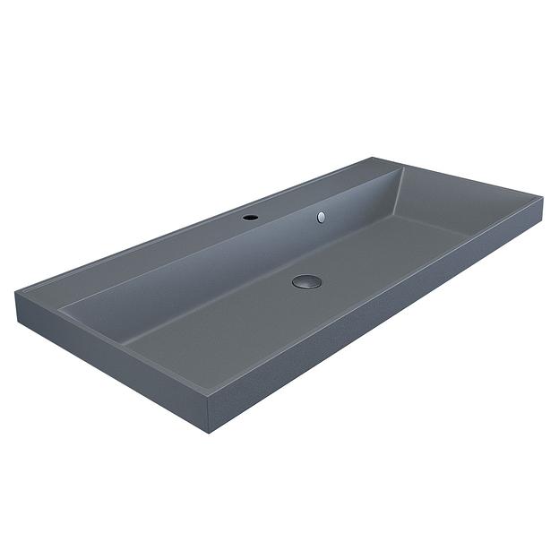 Раковина кварцевая для ванной Uperwood Classic Quartz 100 см, серая матовая, бетон фото 2