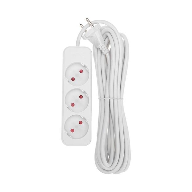 Rexant 13-4008 Удлинитель STANDARD 3 гнезда, 5м, 2х1,0мм?, б/з, белый фото 1