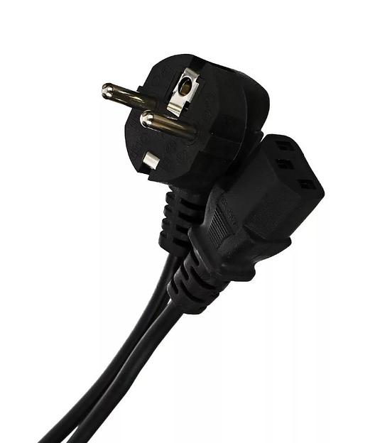 Кабель компьютер --> розетка 220V ( угловая Евровилка) 3G*0,5mm2, 3,0m, Aopen. фото 1