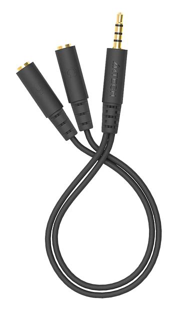 Адаптер аудио A4Tech AD-3P 2xJack 3.5 (f)/Jack 3.5 (m) 0.2м. черный фото 5