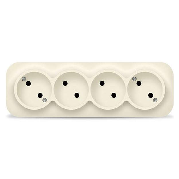 Розетка 4-м ОП 10А IP20 без заземл. сл. кость IONICH 1451 фото 1