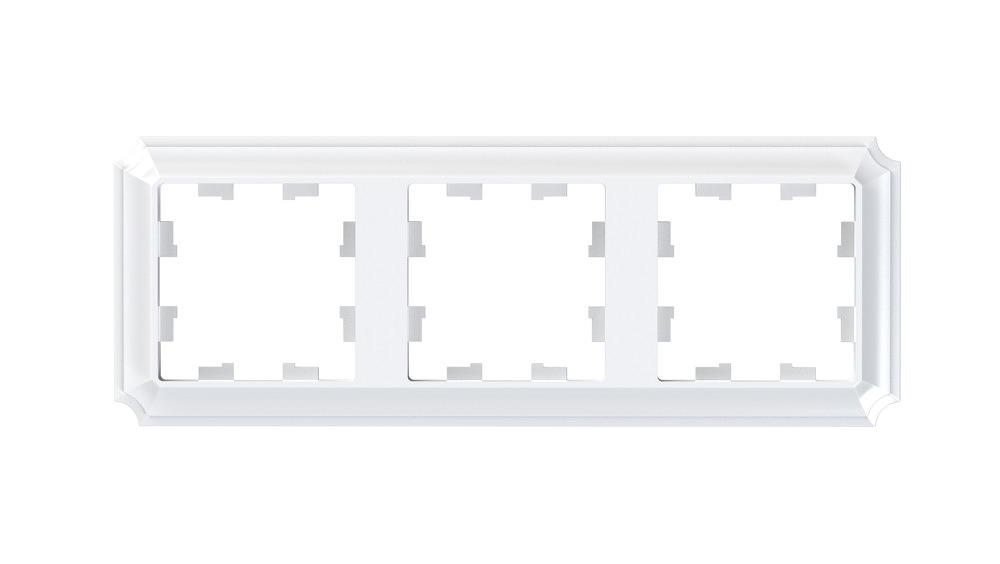 ATLASDESIGN ANTIQUE 3-постовая рамка, универсальная, БЕЛЫЙ фото 1