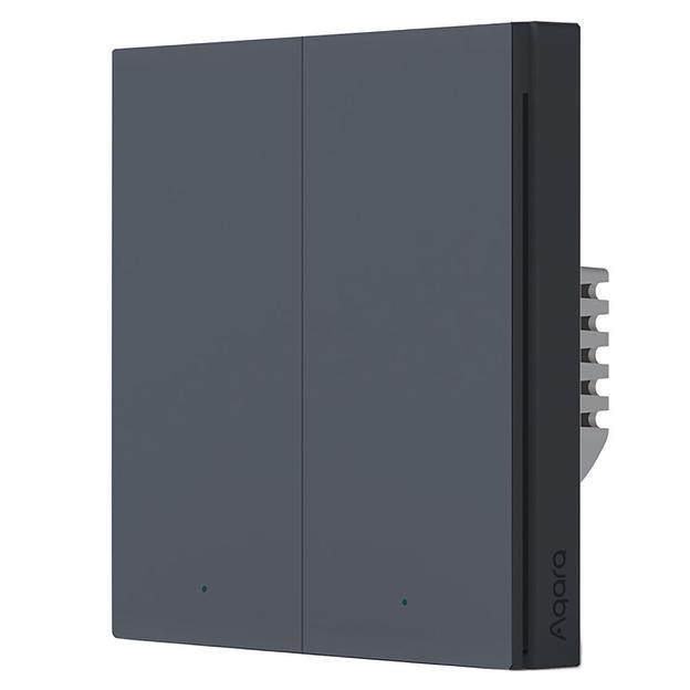 Выключатель двухклавишный без нейтрали Aqara Smart Wall Switch H1 EU (WS-EUK02 graphite) фото 1