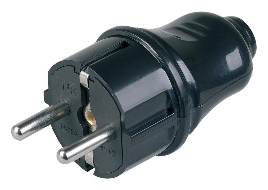 Вилка IEK ВПп10-02-Ст (EVP10-16-01-K02) разборная прямая с заземляющим контактом фото 1