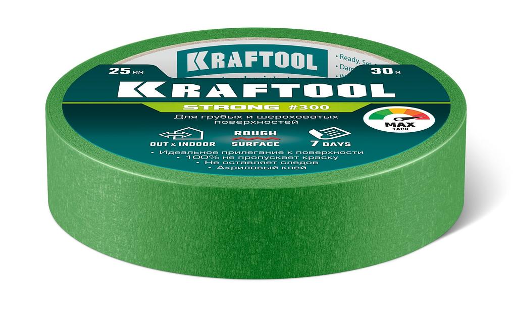 KRAFTOOL #300 Strong 25 мм х 30 м, для грубых и шероховатых поверхностей, малярная лента (12103-25) фото 6