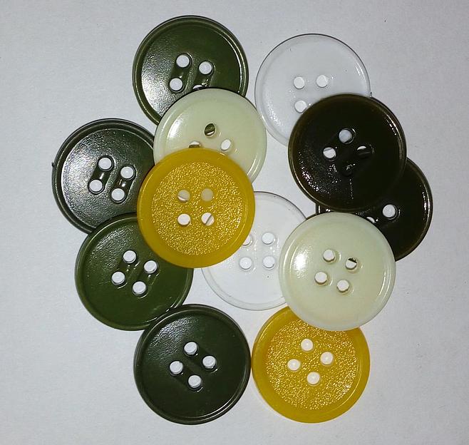 Пуговицы прокольные пластмассовые 20 мм круглые 1000 шт ОПТ фото 1