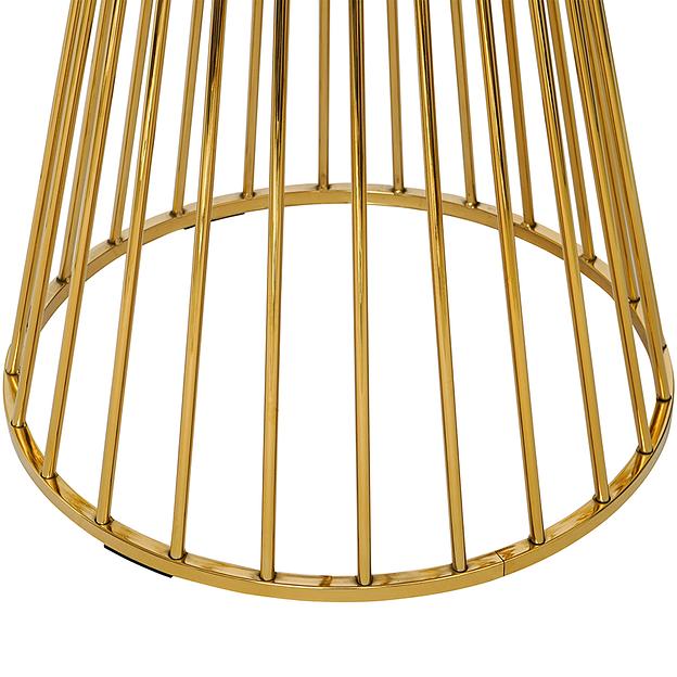 Стол обеденный Tyra, Ø110 см, белый/золотой фото 5