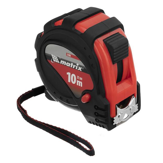 Рулетка Status magnet 3 fixations, 10 м х 32 мм, обрезиненный корпус, зацеп с магнитом фото 1