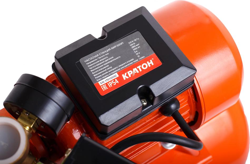 Насосная станция центробежный Кратон AWP-500PI 500Вт 3000л/час (5 04 05 006) фото 4