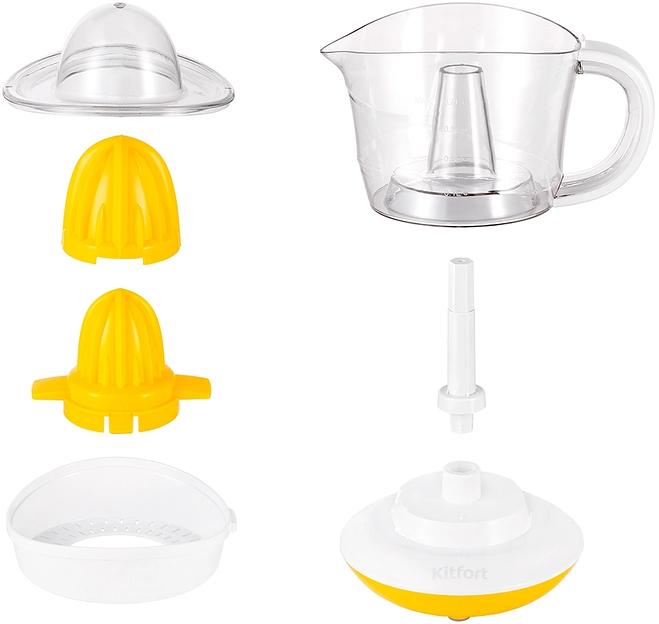 Соковыжималка цитрусовая Kitfort КТ-1148-1 25Вт рез.сок.:700мл. белый/желтый фото 7