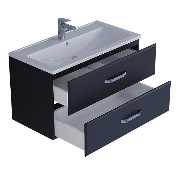 Тумба под раковину для ванной Uperwood Foster 90 см, подвесная, черная фото 9