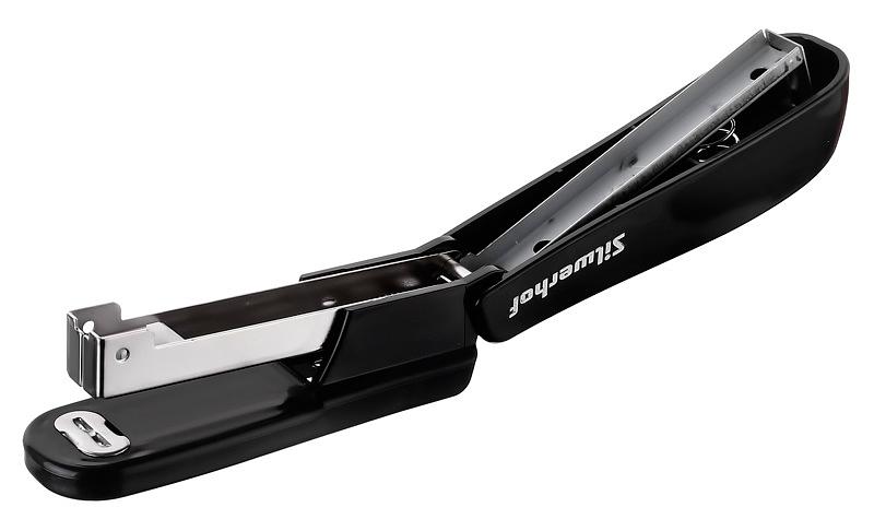 Степлер Silwerhof 401077-01 24/6 (20листов) черный 50скоб пластик закрытый коробка фото 2