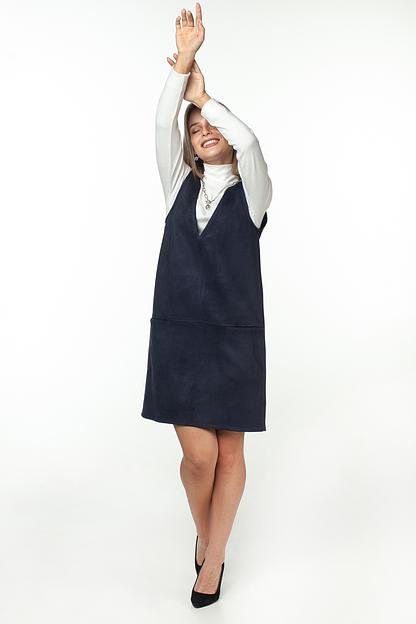 Сарафан эко-замша  6041/02/Темно-синий  фото 2