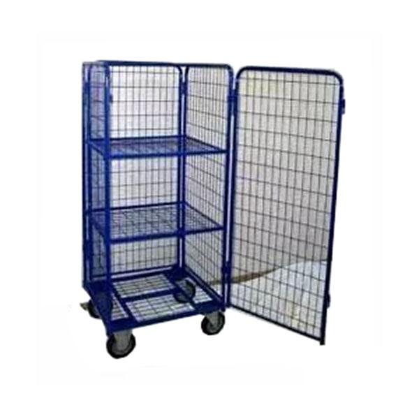 Тележка-стеллаж с дверцей для перевозки и хранения белья ТБ 12.3 фото 1