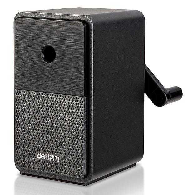 Точилка для карандашей механическая Deli 71160Black 1 отверстие пластик черный фото 1