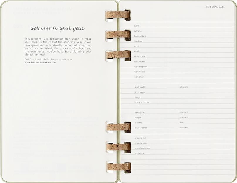 Еженедельник Moleskine ACADEMIC SPIRAL DHSPK5212AMWH3 Large 150х210мм 200стр. кремовые страницы спираль киви фото 4