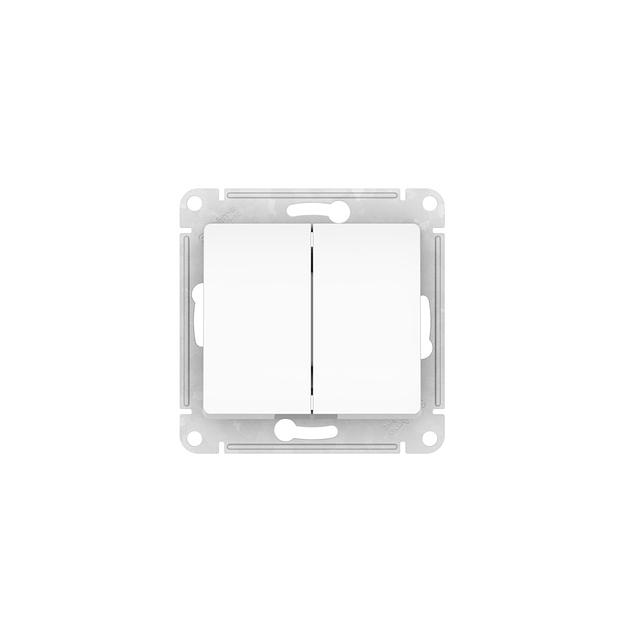 GLOSSA 2-клавишный ВЫКЛЮЧАТЕЛЬ, сх.5, 10АХ, быстрозажимные клеммы, БЕЛЫЙ фото 3