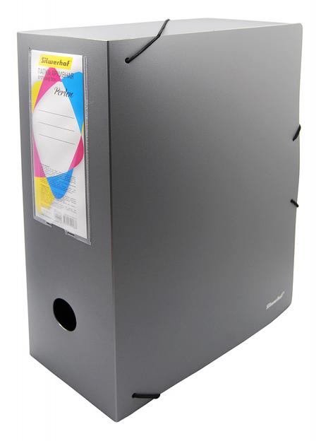 Папка архивная на резинке Silwerhof Perlen 311915-77 полипропилен 1мм корешок 100мм A4 серебристый металлик фото 1