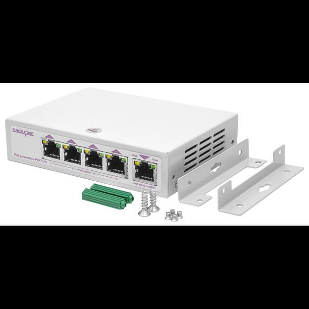 PoE коммутатор/удлинитель интерфейса Ethernet 10/100/1000Mbs PEXT 1/4. 4 PoE выхода, 1 PoE вход, совм. с 802.3af/at, до -40С фото 2