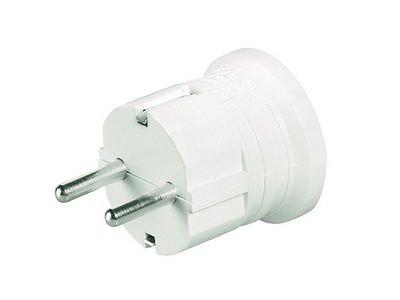 Вилка кабельная, бытовая с центральным вводом кабеля. Белая. IP20 16А 2P+E 230В фото 1