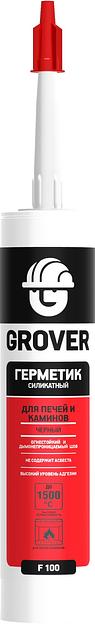 Герметик силикатный "GROVER F100 для печей" черный 300мл фото 1
