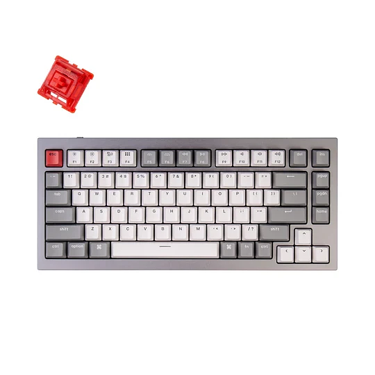 Клавиатура Keychron Q1 QMK HotSwappable Gateron Phantom Red RGB Knob Space Grey фото 1