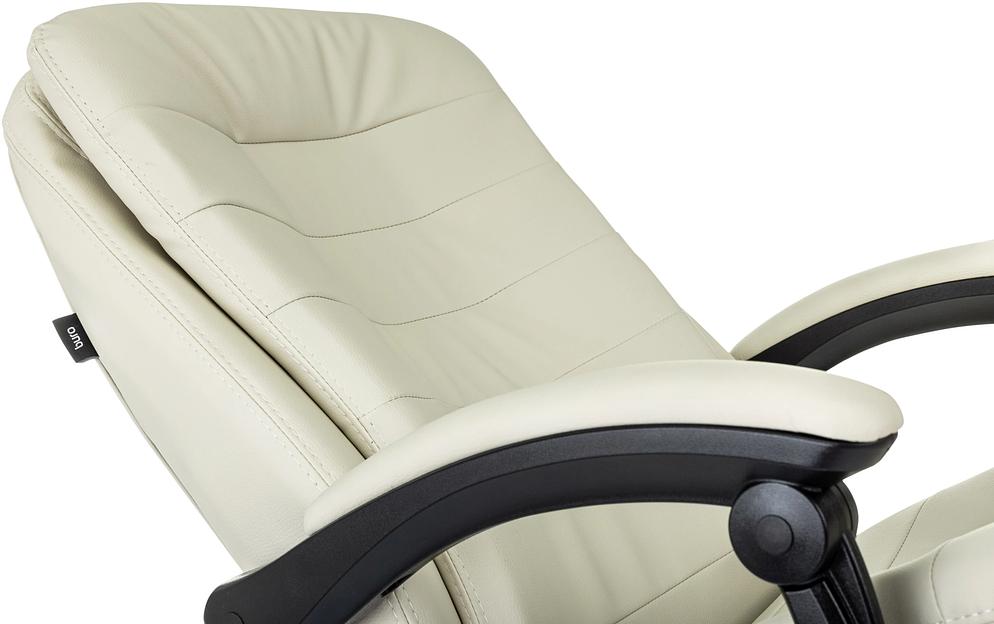 Кресло руководителя Бюрократ T-9950MSG-F слоновая кость эко.кожа крестов. пластик подст.для ног фото 10