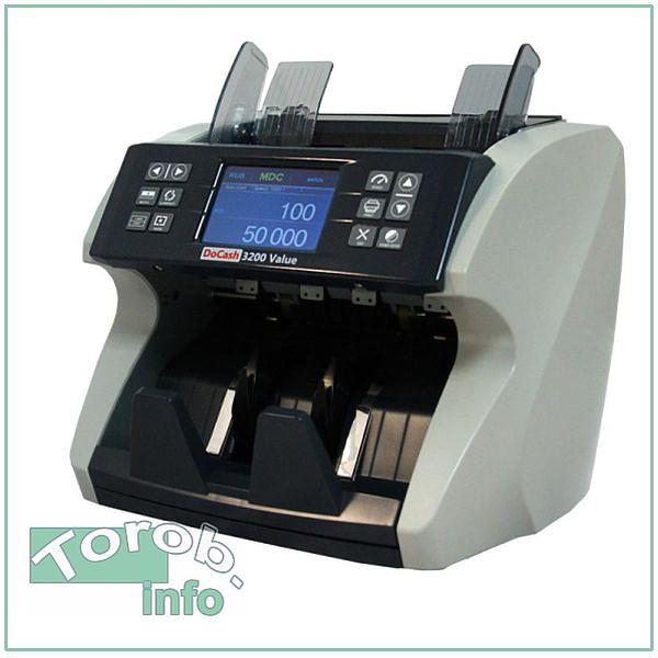 DoCash 3200 Value - Счётчик банкнот. возможность определения номиналов,  7 типов детекции, 900-1500 банкнот/мин. Печать и передача на ПК фото 1