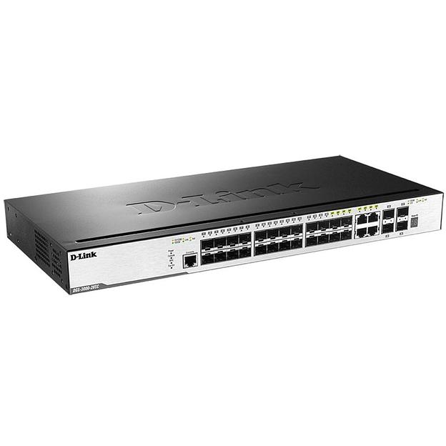 Коммутатор D-Link DGS-3000-28SC/A1A 4G 20SFP 4SFP+ управляемый фото 1