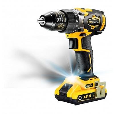 Hanskonner HCD1865BL Дрель акк [HCD1865BL] { б/щ, 18В, Li-Ion, 2скор, 2 акк. 2,4 Ач, 65Нм, 13мм,БЫСТР.ЗАРЯД } фото 1