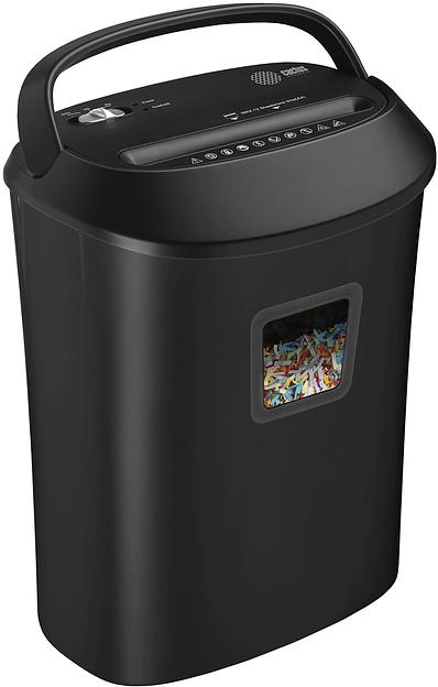 Шредер Cactus CS-SH-P8 черный (секр.P-4) фрагменты 12лист. 25лтр. скрепки скобы пл.карты CD фото 2