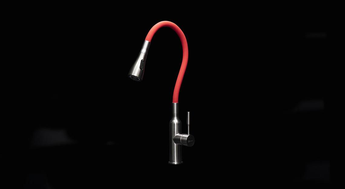 Смеситель Lemark Expert LM5082S-Red для кухни с гибким изливом фото 4