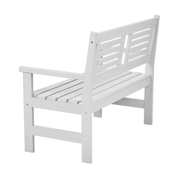 Скамья деревянная для сада и дачи, для 2-х человек Хольмен светло-серая ОПТ фото 7