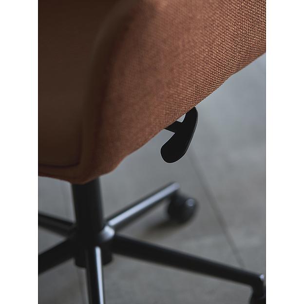 Стул на колесиках Allar, экокожа, рогожка, коричневый фото 5