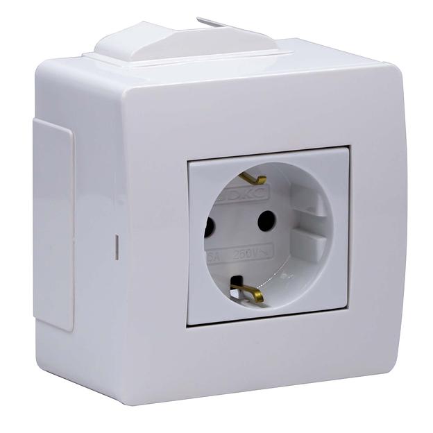 Dkc 10482 Коробка в сборе с силовой розеткой, белая фото 2