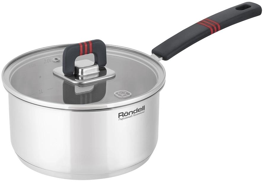 Ковш Rondell Stripes RDS-1635 2л. d=18см (с крышкой) стальной фото 1