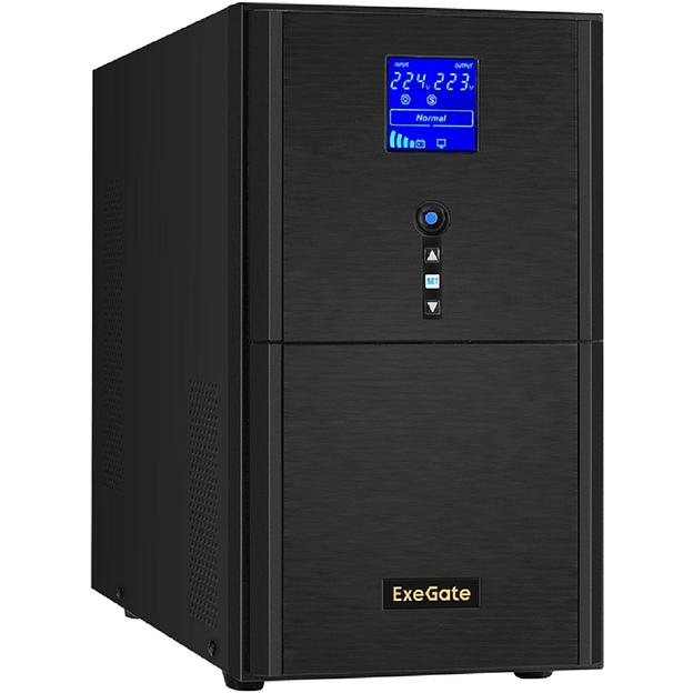 Exegate EX295984RUS ИБП (инвертор, синус, для котла) ExeGate SineTower SN-3000.LCD.AVR.3SH.1C13.RJ.USB <3000VA/2400W, чистая синусоида, LCD дисплей, AVR, 3*Schuko+1*C13, RJ45/11, USB, линейно-интеракт фото 1