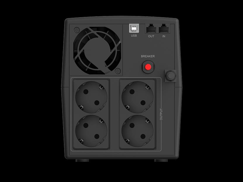 ИБП CBR [QTM-1200T-4F-LCUC] Line Interactive 1200VA/720W 7Ah12V*2 4 x Shuko, HID-USB, RJ45/11 фото 6