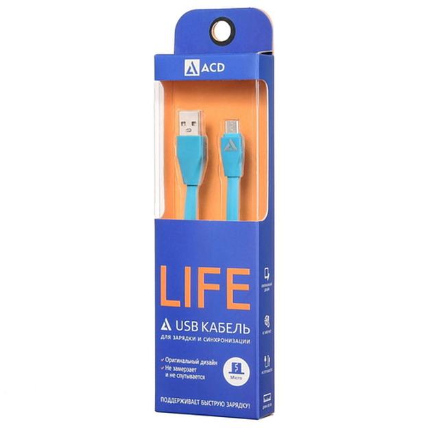 Кабели USB ACD USB кабель ACD-Life MicroUSB; USB-A TPE, 1м, синий (ACD-U920-M1L) фото 4
