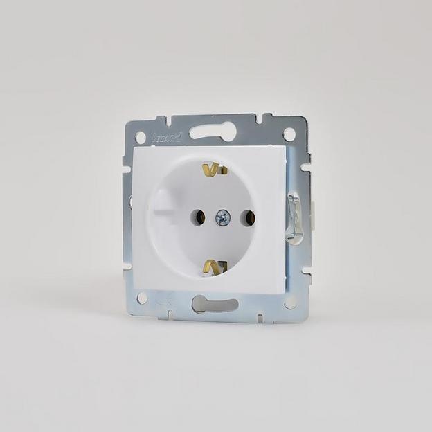 Розетка 1-м СП Karina с заземл. термопласт механизм бел. LEZARD 707-0288-122B фото 2