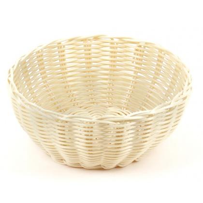 Корзина для хлеба круглая d=20,5 см. h=8,5 см. бежевая п/п /1/ фото 1