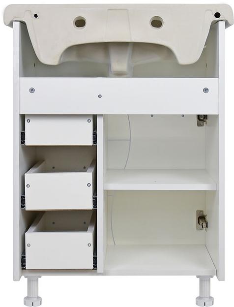 Тумба Софи 60 DORATIZ 9912.002, белая, под умывальник Элегия 60 с 3 ящиками фото 5