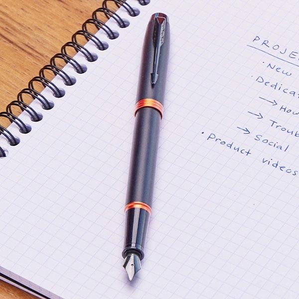 Ручка перьев. Parker IM Vibrant Rings F315 (2172943) Flame Orange PVD F сталь нержавеющая подар.кор. фото 6